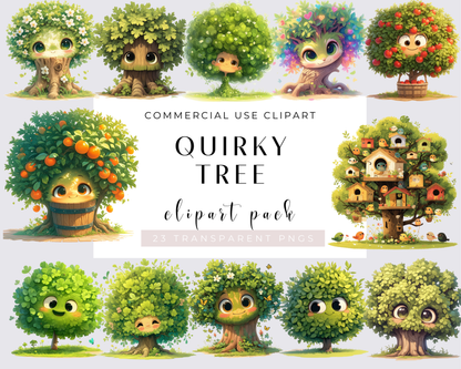 23 Watercolor Quirky Tree PNG Clipart Bundle, Famer clipart, Farm, Veggies clipart, Vegetables Illustrations | Commercial Use