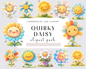 25 Watercolor Quirky Daisy PNG Clipart Bundle, Flower clipart, Quirky clipart, Flowers Illustrations | Commercial Use