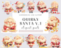 29 Quirky Santa Clipart, Santa Claus Art for Christmas Crafts and Decor | PNG Bundle | Digital Download | Sublimation Pack of Kawaii