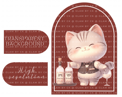 Cute cat cafe Clipart PNG, Whimsical Cats Kitten, Sublimation Clip art Cute animals, Funny illustrations, Cat lover