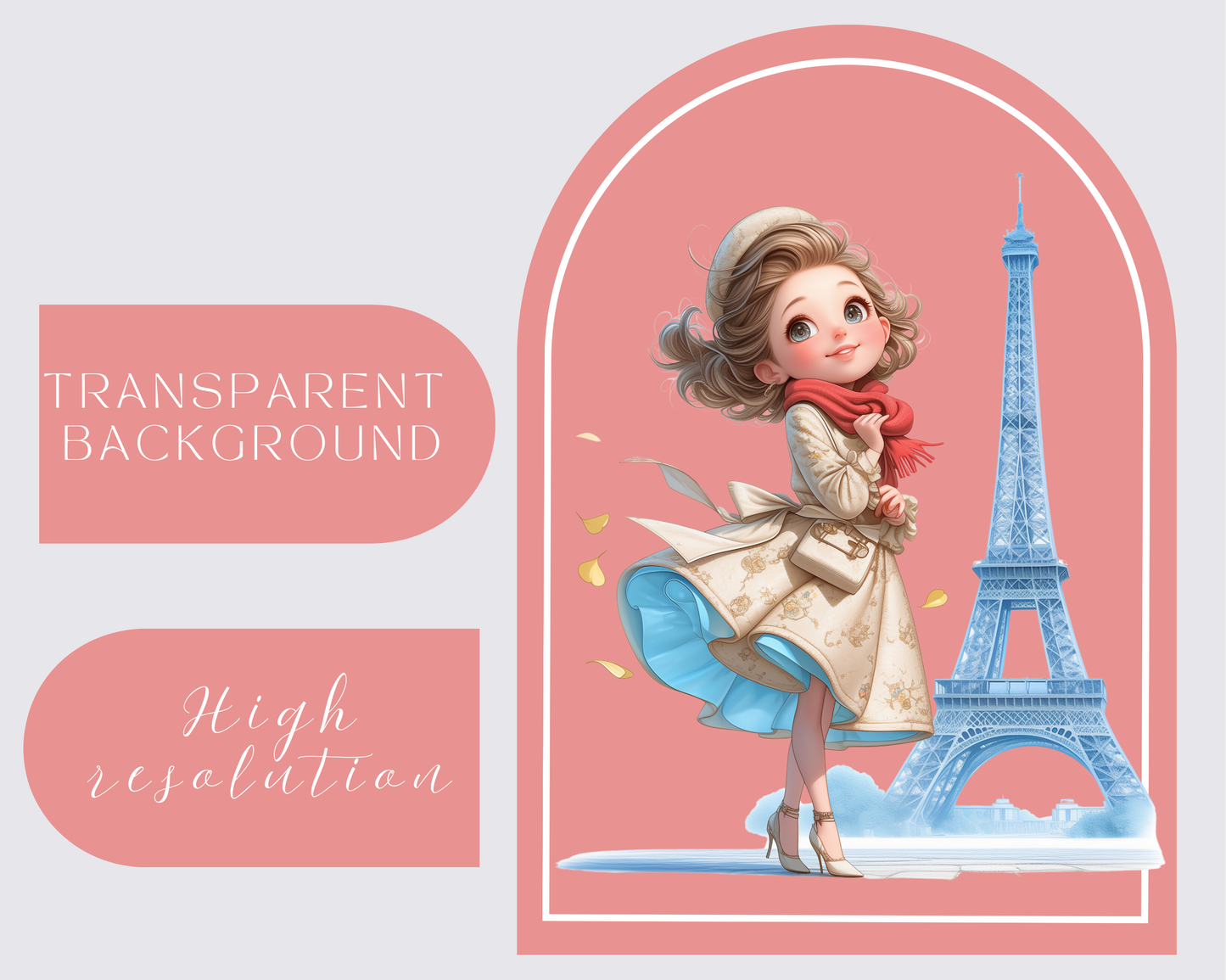 40 Parisian Chic Clipart, Parisian Girl Clipart, Paris Clipart PNG, Paris romance Clipart, Fashion Clipart