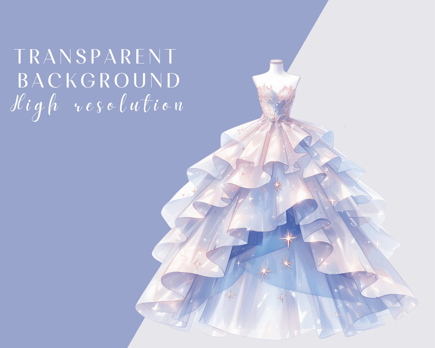 Beautiful Prom Dresses Clipart, Watercolor, Pastel, Ballet Dancing Dresses Illustrations, 20 PNG Images, PNG, Bundle, Fashion, Scrapbooking