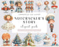 Nutcracker Story, Vintage Nutcracker Clipart - Antique Christmas Winter holiday Clipart in PNG format Instant download, Commercial use