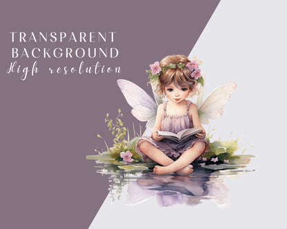 28 PNG Watercolour Fairy Garden Clipart, Enchanted Forest Fairy PNG Bundle, fairy tale graphics, Floral Little Fairies Fairyland Clip art