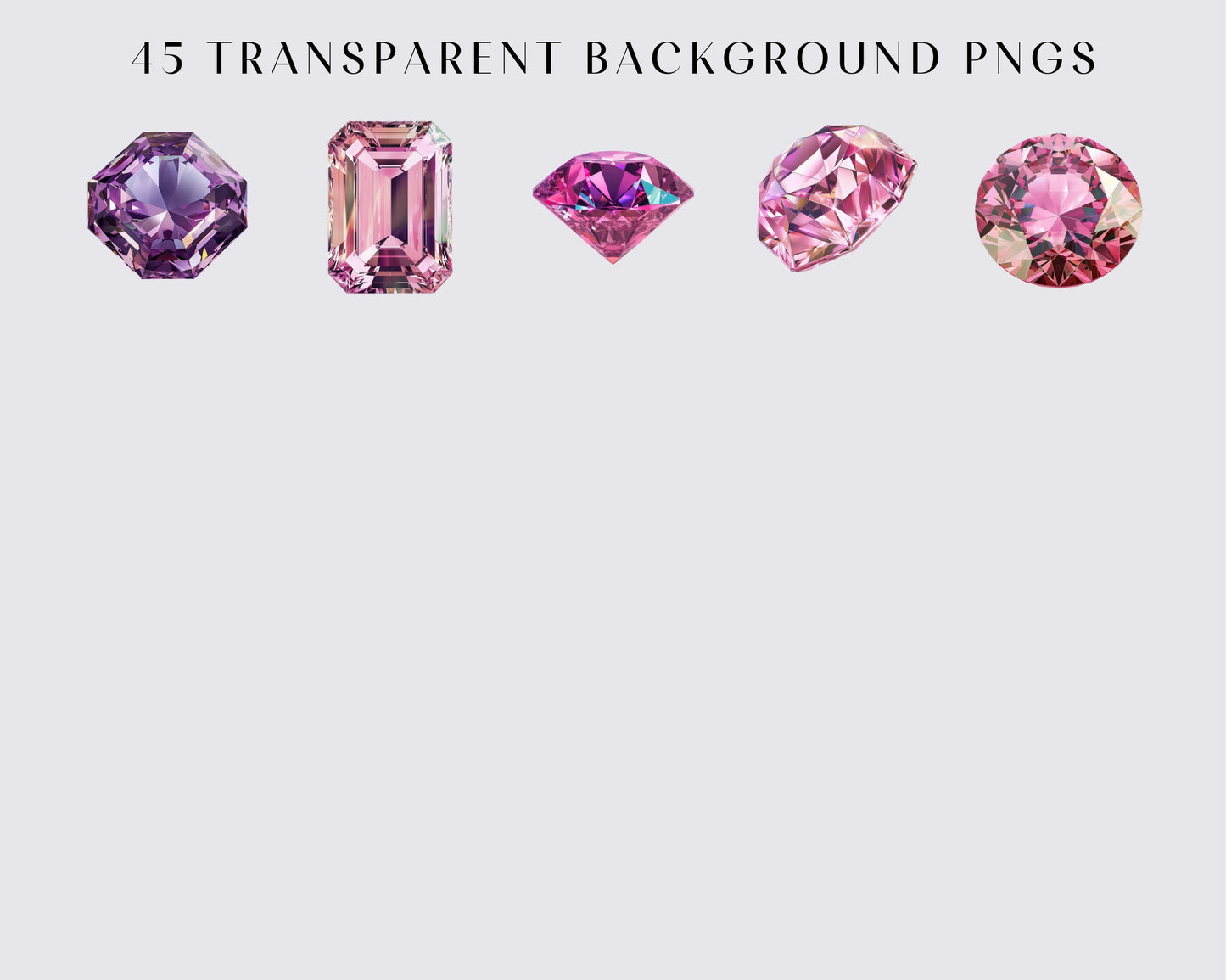 Gemstone Clipart - Mystical magic gems, Luxury diamond, 45 PNGs, Instant download for commercial use