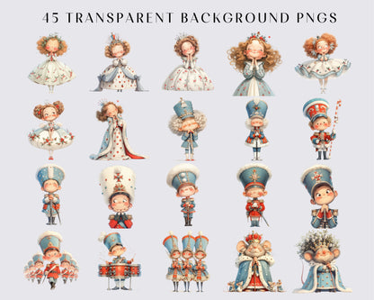 Nutcracker Story, Vintage Nutcracker Clipart - Antique Christmas Winter holiday Clipart in PNG format Instant download, Commercial use