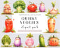 43 Watercolor Quirky Vegetables PNG Clipart Bundle, Famer clipart, Farm, Veggies clipart, Vegetables Illustrations | Commercial Use