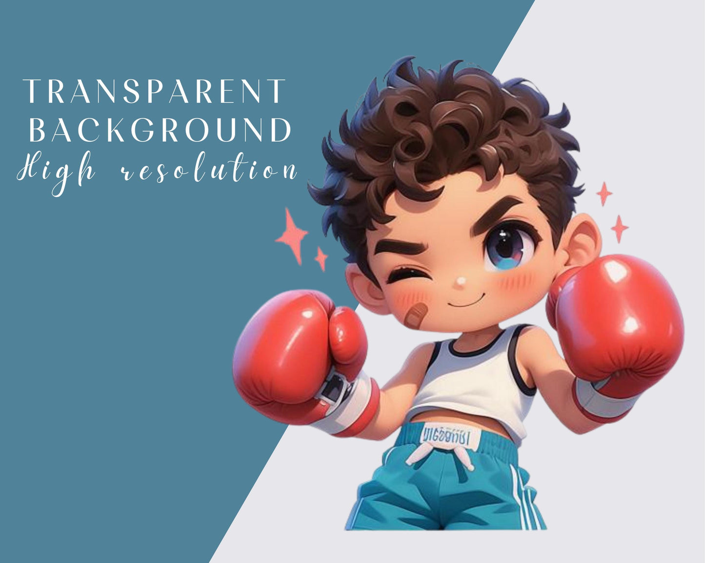 26 Quirky Boxing Boy Clipart, Whimsical Boy, Quirky Boy, White Boy, Cool Boy, Sport Watercolor PNGs, Instant Download, Transparent